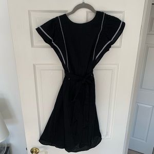 Fit and Flare Embroidered Gauze Dress